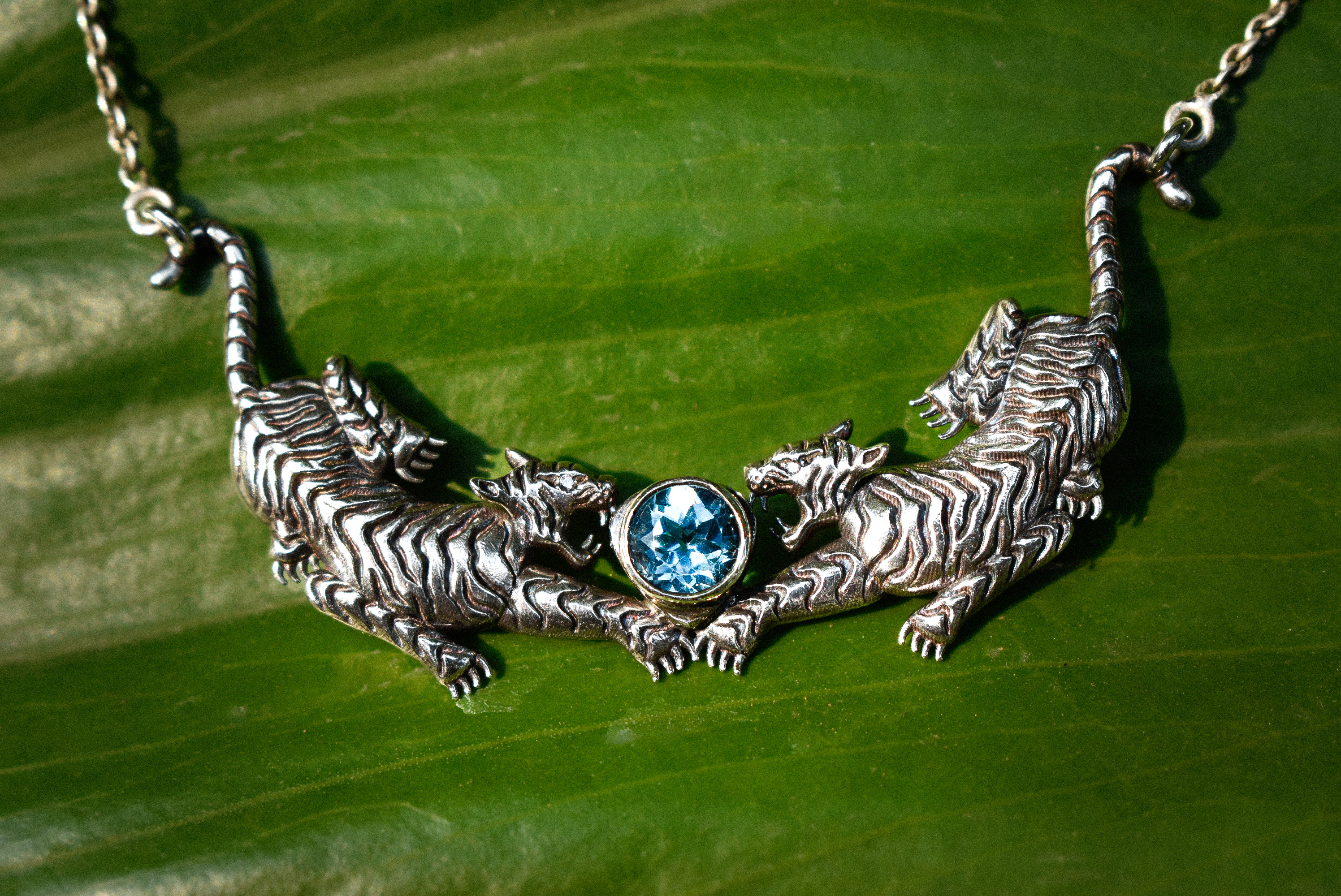 Silver Tigers Necklace